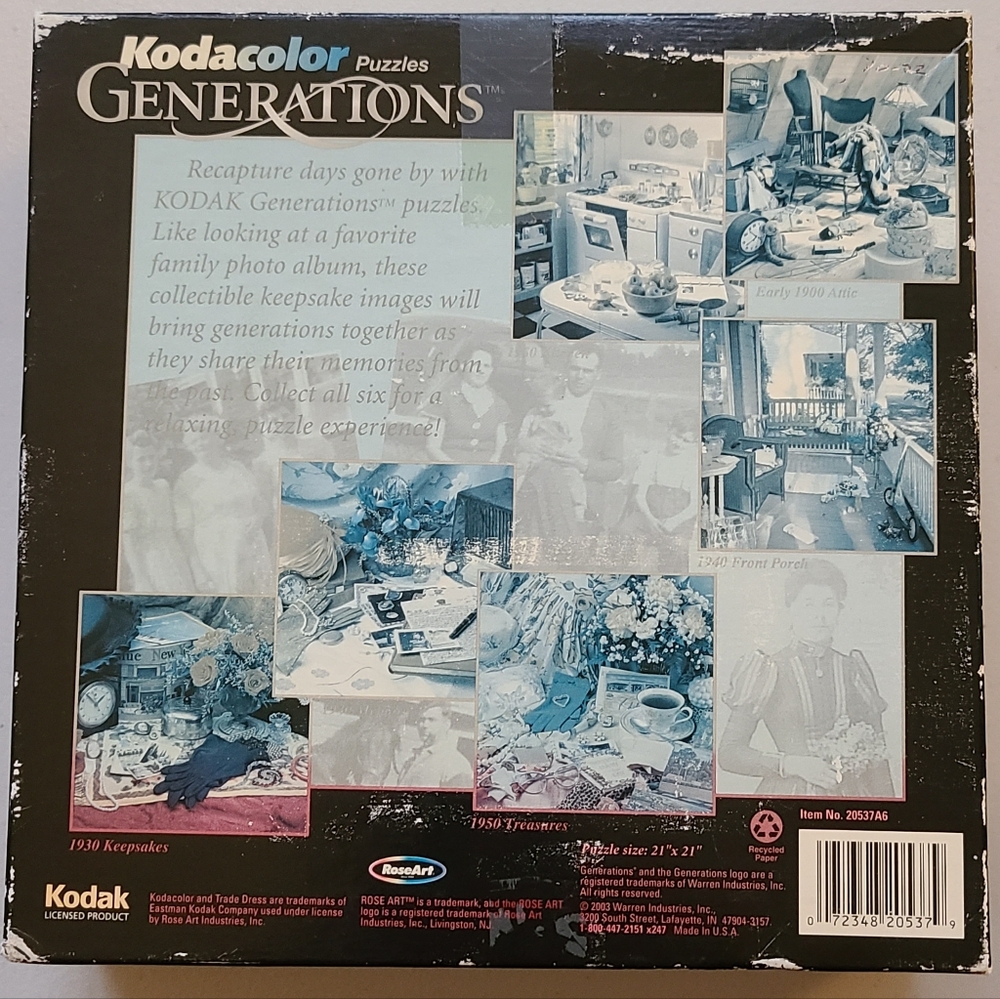 Vintage Kodacolor Generations 1950s Treasures Pillbox Hat Pearls Jigsaw Puzzle - Picture 4 of 4